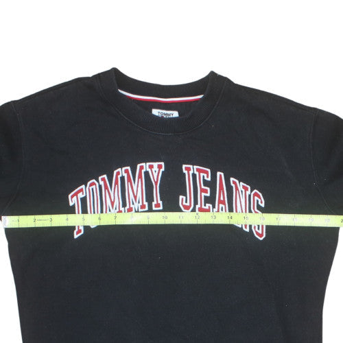 Tommy Jeans Women's Black XS Pullover Sweatshirt with Logo Detail