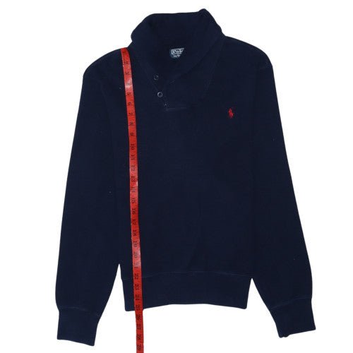 Polo Ralph Lauren Men's Navy Cotton Henley Sweatshirt M
