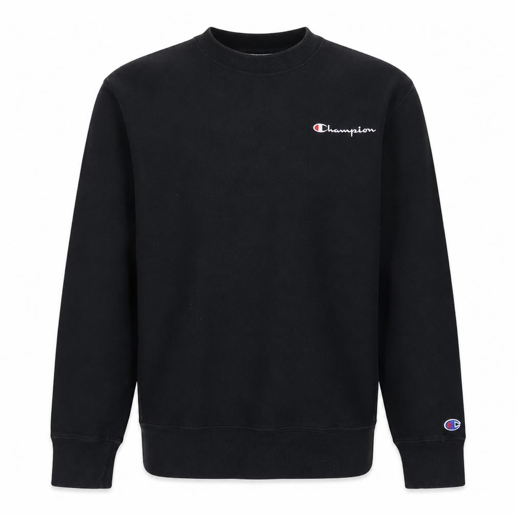 Champion Men's Black S Crew Neck Pullover Sweatshirt Small Logo