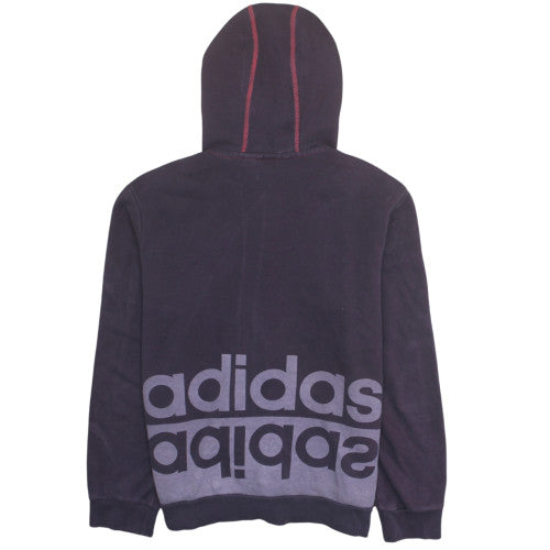 Adidas Womens Navy Full Zip Hoodie L Long Sleeve Hooded Sweatshirt