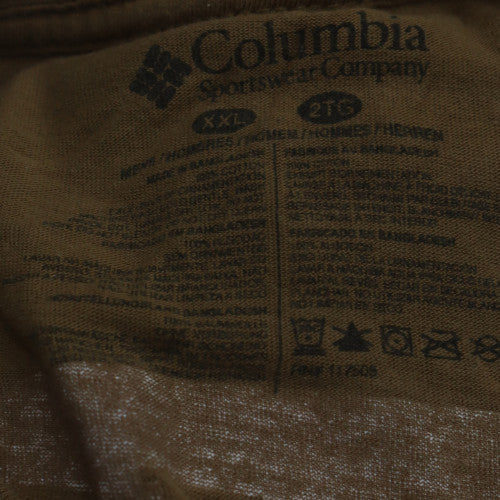 Columbia Men's Khaki Short Sleeve Crew Neck Cotton T-Shirt XXL
