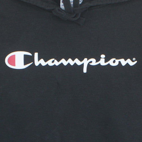 Champion Mens Black 2XL Pullover Hoodie with Logo Print