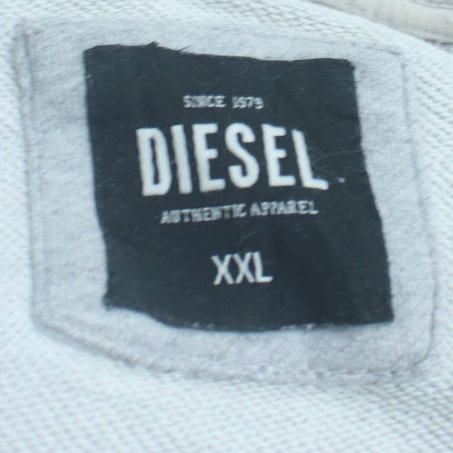 Diesel Men’s Grey Full Zip Hoodie XXL Regular Fit