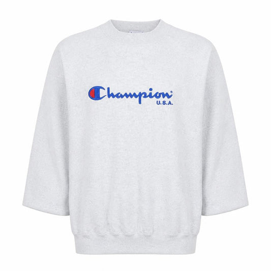 Champion Men's Grey XL Pullover Sweatshirt Crew Neck Logo Vintage Style