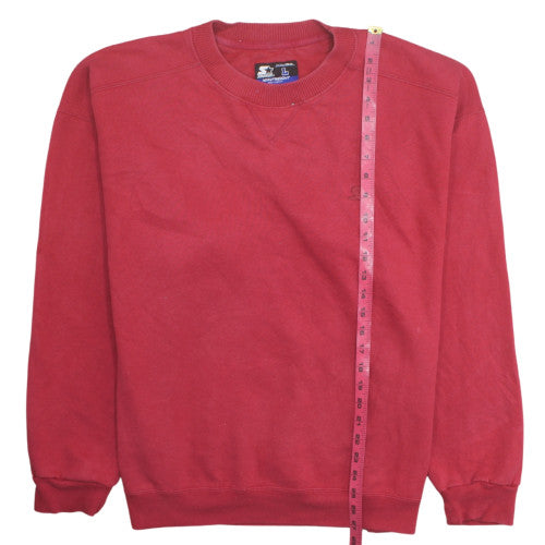Starter Men's Red Heavyweight Crew Neck Sweatshirt Size L