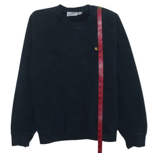 Carhartt Men's Black M Pullover Sweatshirt Crew Neck Logo Cotton Blend