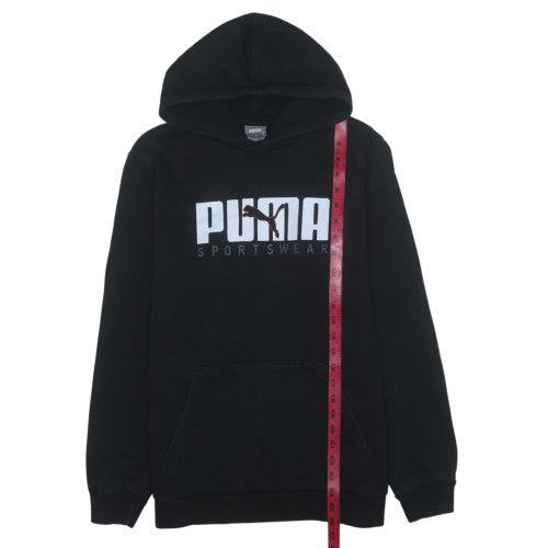 Puma Men's Black Medium Pullover Hoodie Sportswear Graphic Print