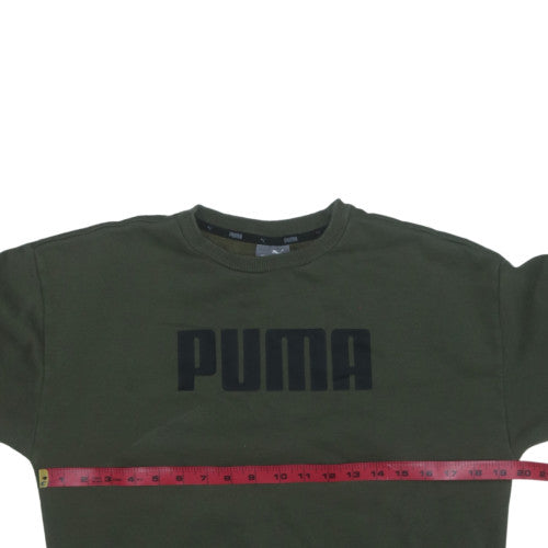 Puma Women's Green Crew Neck Pullover Sweatshirt UK 10