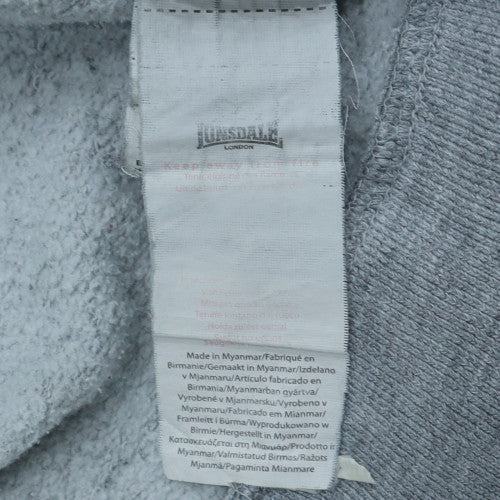Lonsdale Men’s Grey XL Full Zip Hoodie with Logo Print