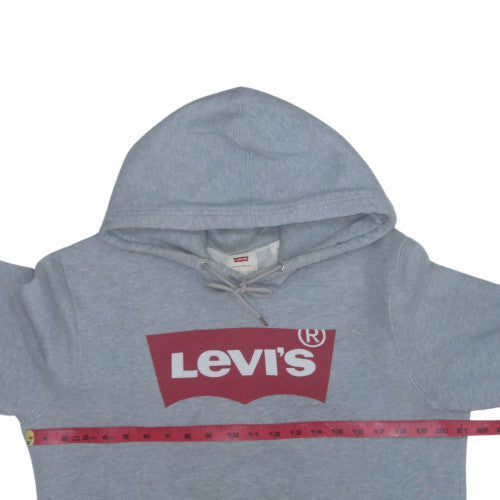 Levi's Mens Grey Medium Pullover Hoodie Sweatshirt Logo Cotton
