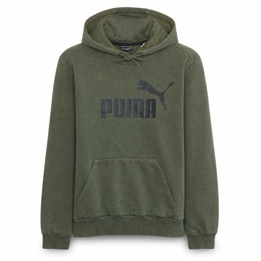 Puma Men's Green Pullover Hoodie Small Regular Fit Sports Style
