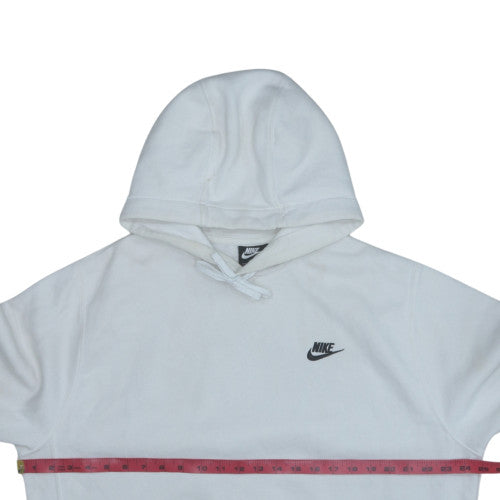 Nike Men's White Pullover Hoodie L Logo Fleece Sweatshirt