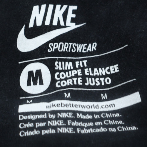 Nike Boys Black Slim Fit Full Zip Hoodie M Cotton Sportswear