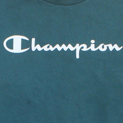 Champion Boys Green 2XL Crew Neck Pullover Sweatshirt Logo Print