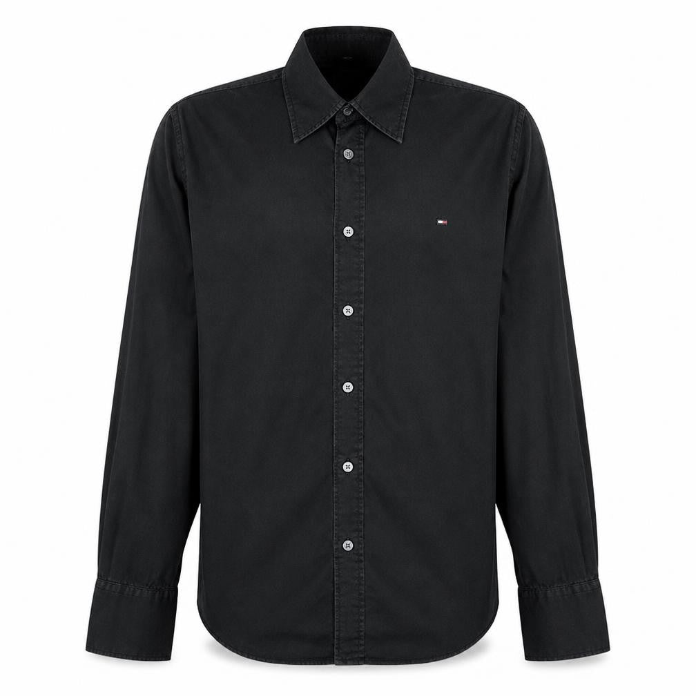 Hilfiger Denim Men's Black Slim Fit Long Sleeve Cotton Shirt M