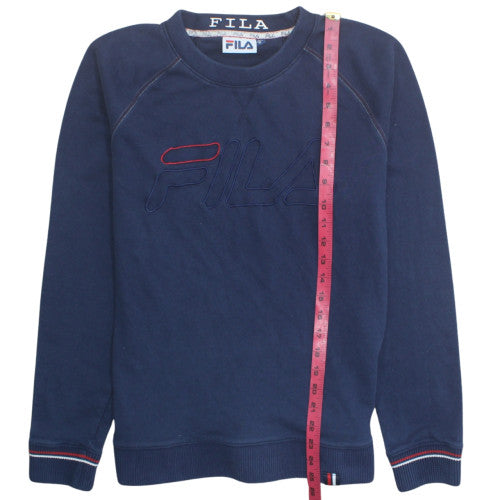 FILA Women's Navy Blue Logo Pullover Sweatshirt M