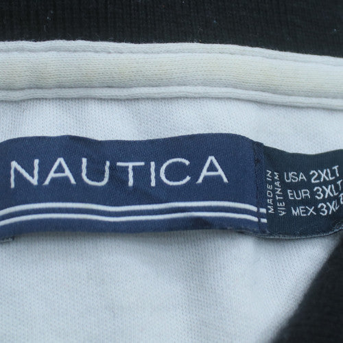 Nautica Men Black 2XLT Classic Cotton Short Sleeve Polo Shirt