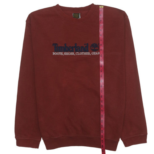 Timberland Men's Red XL Crew Neck Embroidered Pullover Sweatshirt