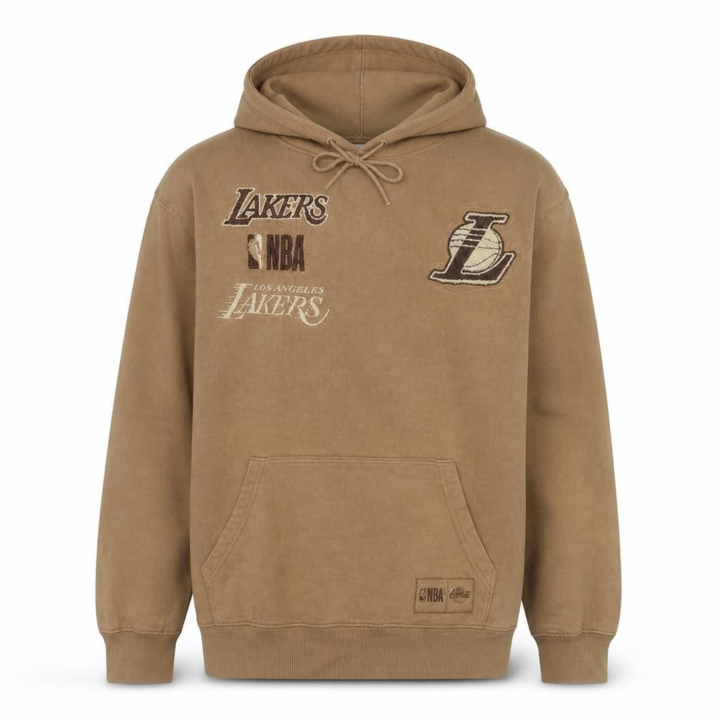 NBA Men’s Brown Los Angeles Lakers Pullover Hoodie Size S Embroidered