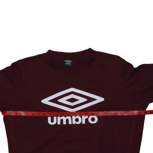 Umbro Men's Burgundy Crew Neck Sweatshirt L Logo Graphic Pullover