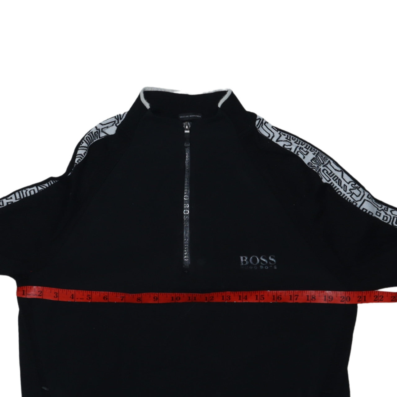 Hugo Boss Men's Black Wool 1/2 Zip Logo Sweatshirt Size L