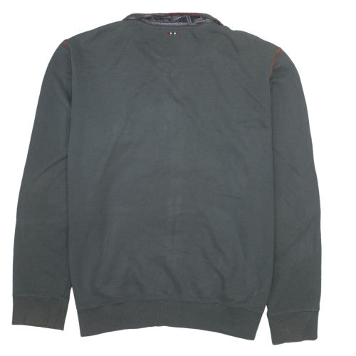 Napapijri Men's Green 3XL Full Zip Embroidered Sweatshirt