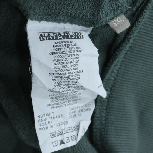 Napapijri Men's Green 3XL Full Zip Embroidered Sweatshirt