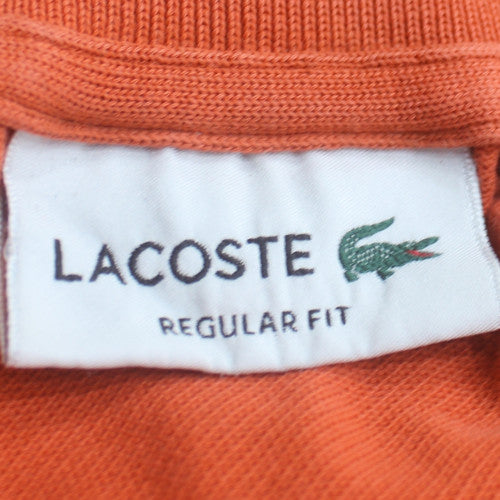 Lacoste Mens Orange Regular Fit Polo Shirt Size M
