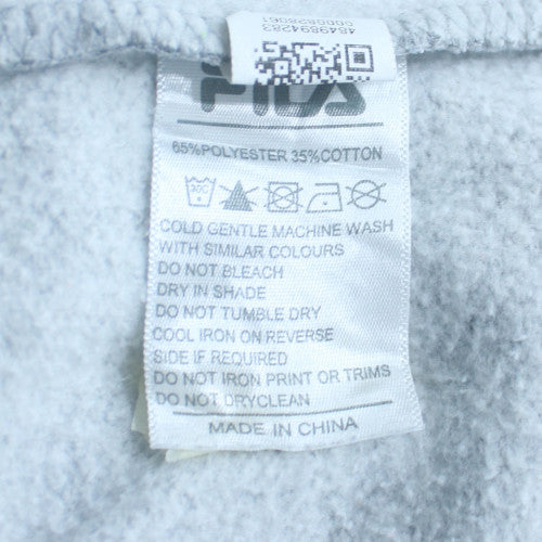 FILA Mens Grey Pullover Hoodie M Regular Fit Sports Style
