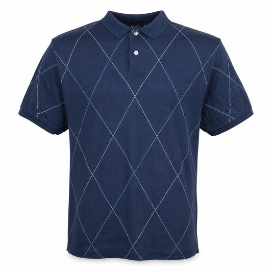 Nautica Men's Blue Argyle Cotton Polo Shirt Size XL