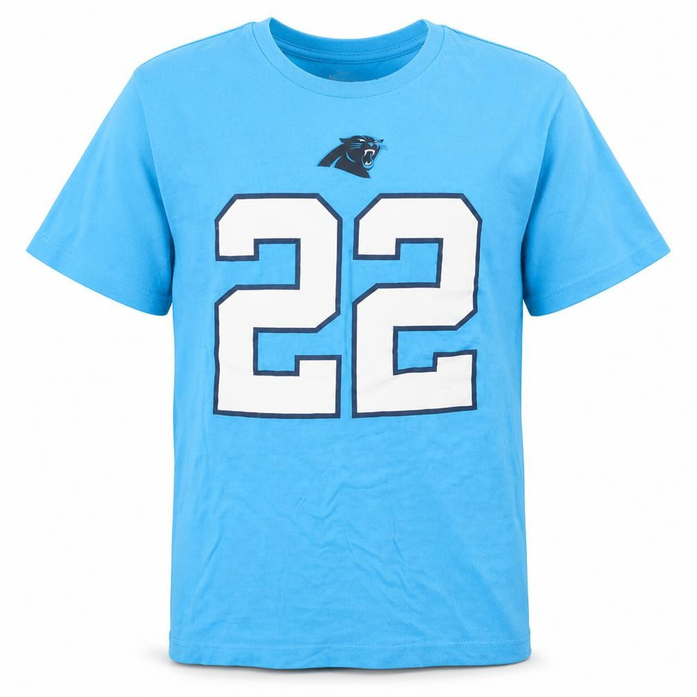 Nike Men's Blue Carolina Panthers #22 Sports T-Shirt XL Crew Neck