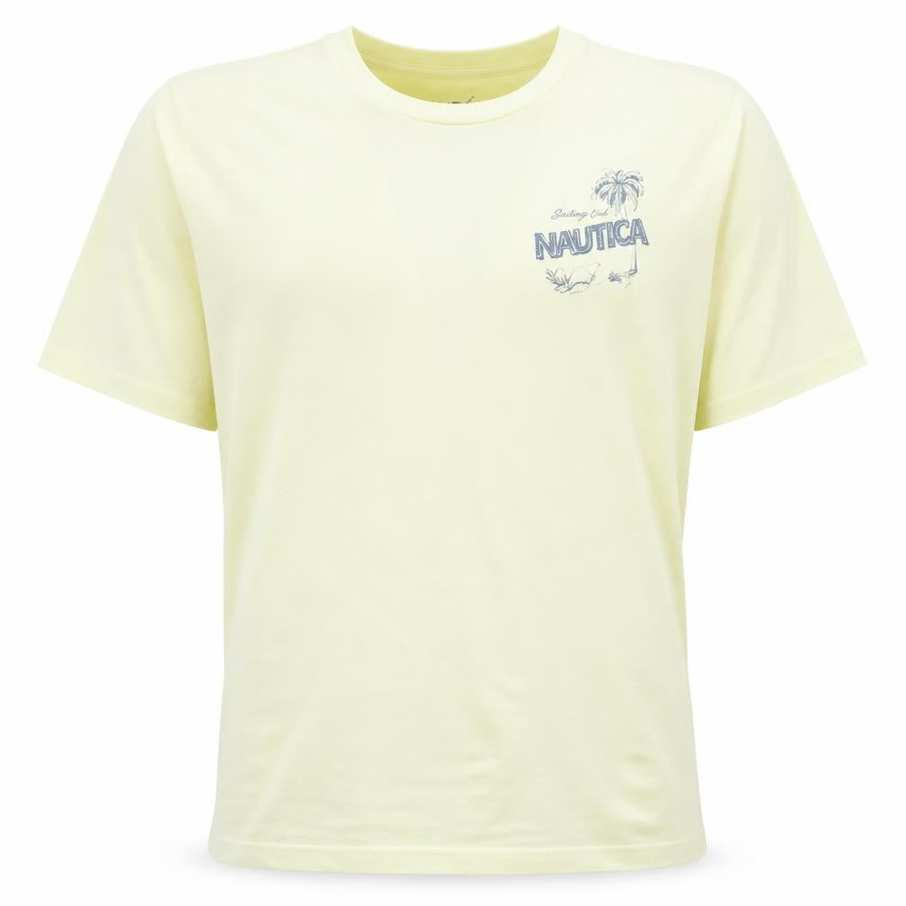 Nautica Men's Yellow 2XL Graphic Beach Nautical Cotton T-Shirt