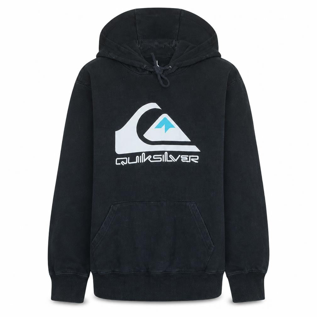 Quiksilver Men’s Black Pullover Hoodie Size S Graphic Surf Style