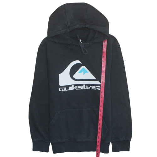 Quiksilver Men’s Black Pullover Hoodie Size S Graphic Surf Style