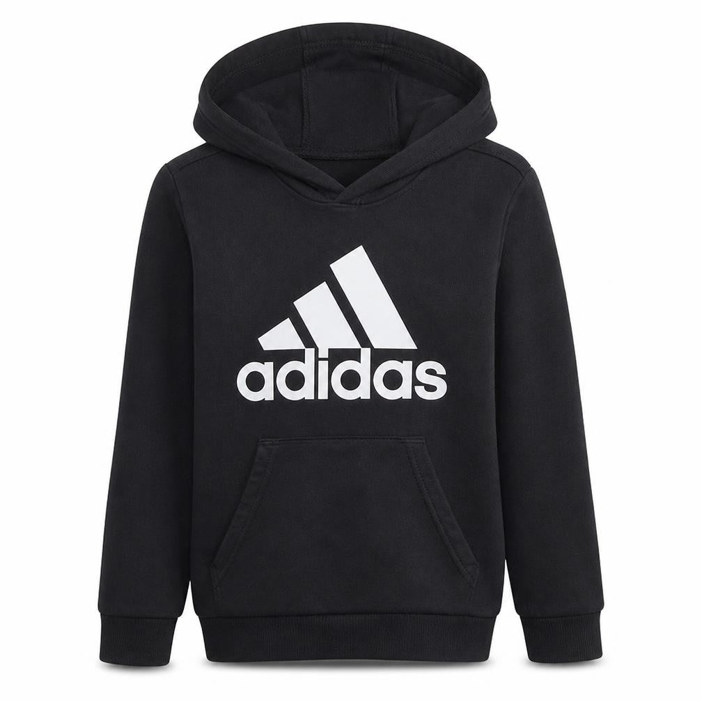 Adidas Boys Black Pullover Hoodie 9-10 Years Cotton Blend Sweatshirt