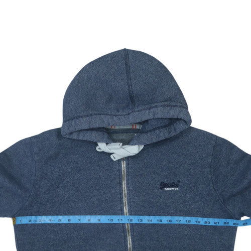 Superdry Men's Blue Full Zip Hoodie XL Classic Knit Sweatshirt