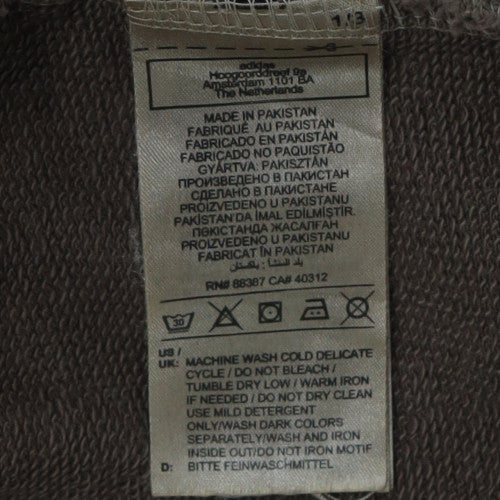 Adidas Women Grey Trefoil Logo Pullover Hoodie Size M