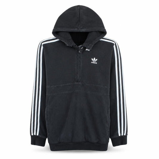 Adidas Mens Black Small 1/2 Zip Hoodie with Logo Detail