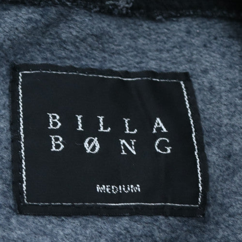Billabong Mens Grey Pullover Hoodie Medium Fleece Sweatshirt
