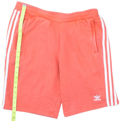 Adidas Mens Coral Orange Athletic Sweat Shorts Size M