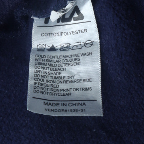 FILA Womens Navy Blue Pullover Hoodie XS Cotton Blend