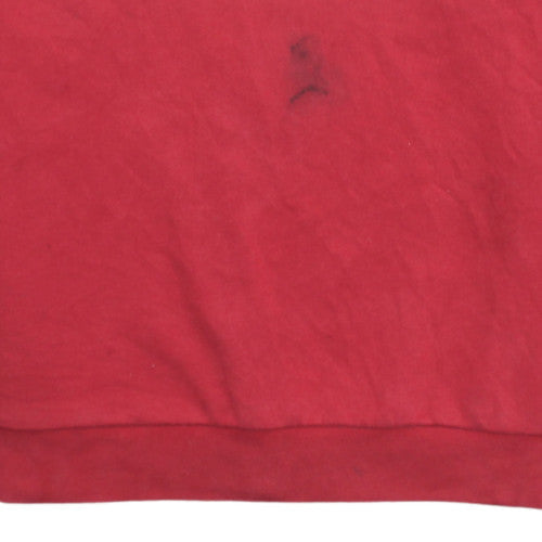 adidas Men's Red Pullover Hoodie Small Graphic Sports Fleece