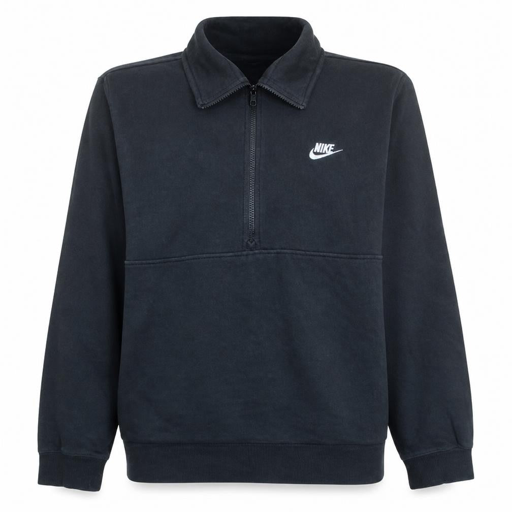 Nike Men's Black L 1/2 Zip Fleece Sweatshirt Regular Fit Sportswear