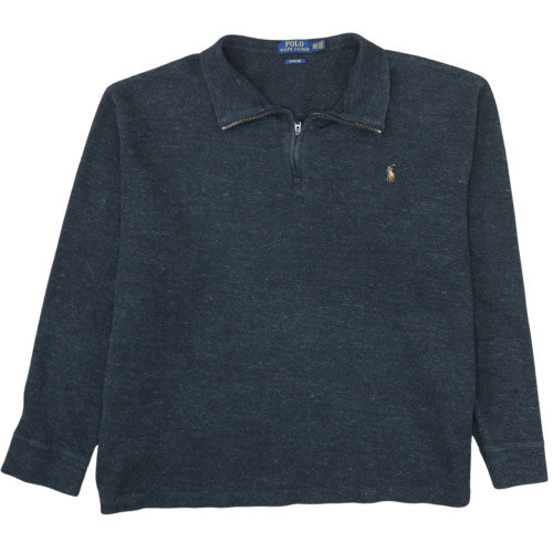 Ralph Lauren Men's Blue 3XL 1/4 Zip Cotton Knit Jumper