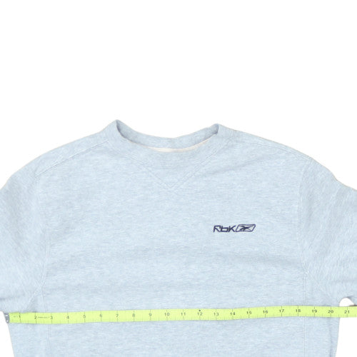 Reebok Mens Light Grey Crew Neck Sweatshirt Size L Cotton Blend
