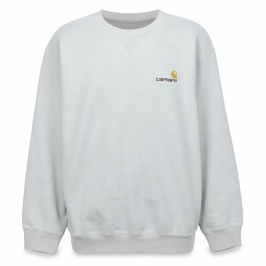 Carhartt Men's White Crew Neck Logo Sweatshirt Size M