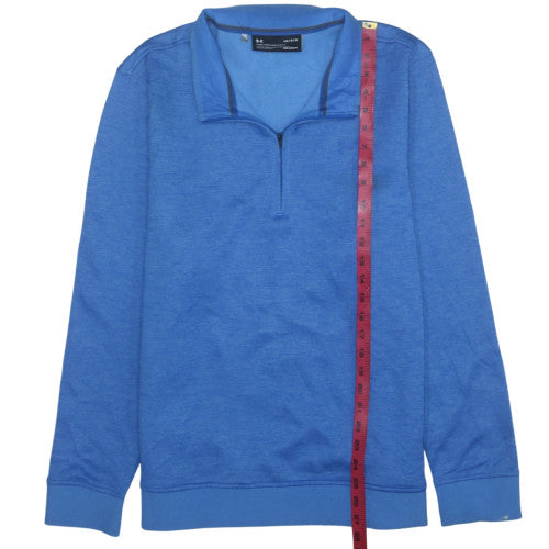 Under Armour Men's Blue 1/2 Zip ColdGear Sweatshirt L Relaxed Fit