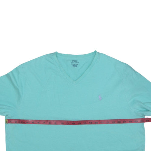 Polo Ralph Lauren Men's Aqua Blue V-Neck Cotton T-Shirt XL