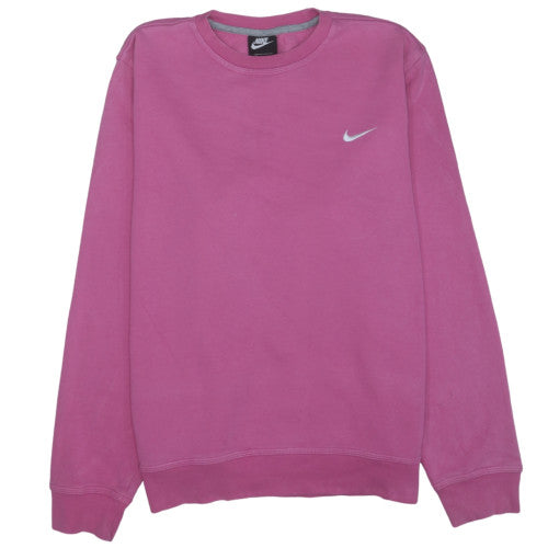 Nike Women Pink Crew Neck Pullover Sweatshirt XL Cotton Blend