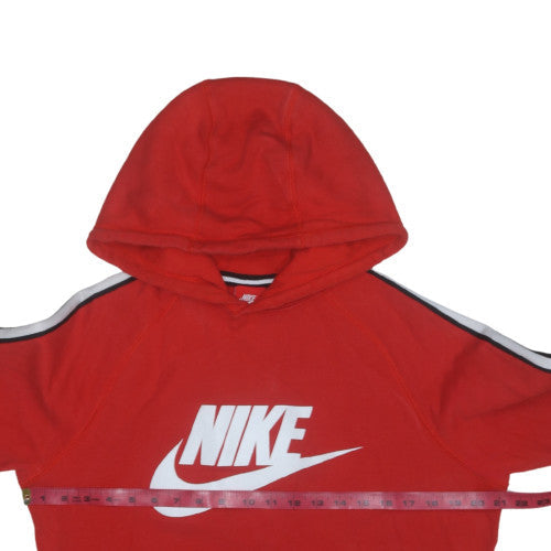 Nike Men's Red Pullover Hoodie M Cotton Graphic Logo Sportswear